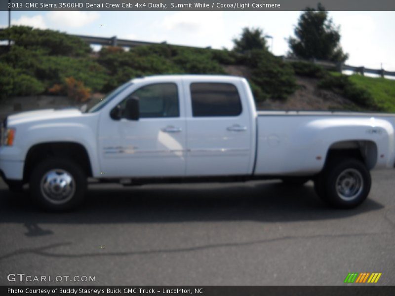 Summit White / Cocoa/Light Cashmere 2013 GMC Sierra 3500HD Denali Crew Cab 4x4 Dually