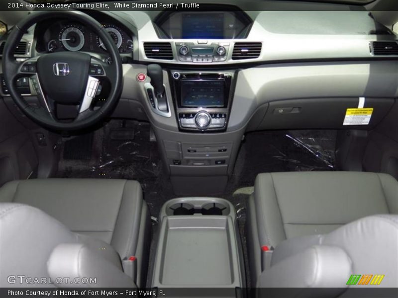 White Diamond Pearl / Truffle 2014 Honda Odyssey Touring Elite