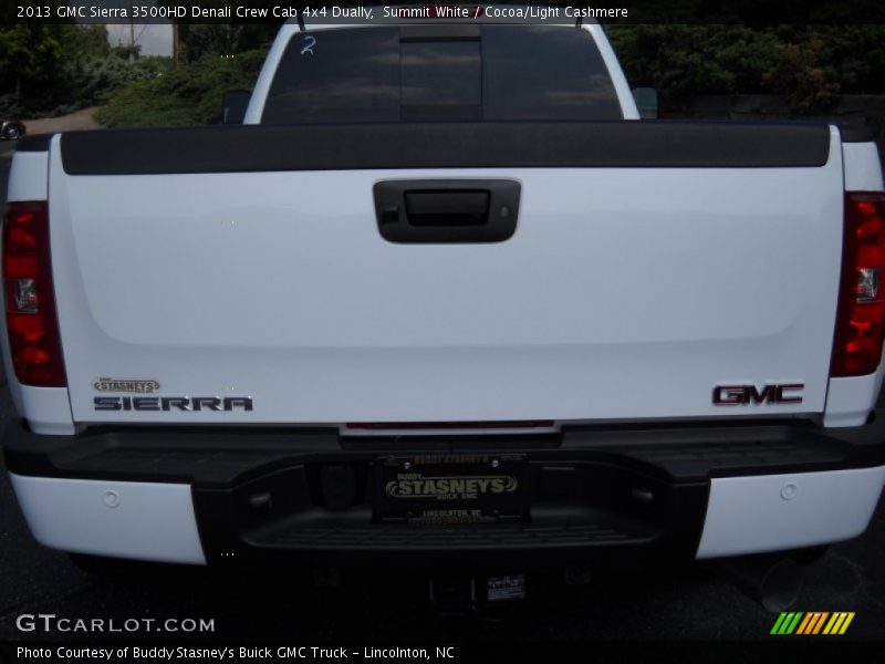 Summit White / Cocoa/Light Cashmere 2013 GMC Sierra 3500HD Denali Crew Cab 4x4 Dually