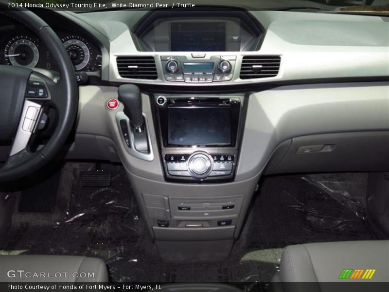 White Diamond Pearl / Truffle 2014 Honda Odyssey Touring Elite