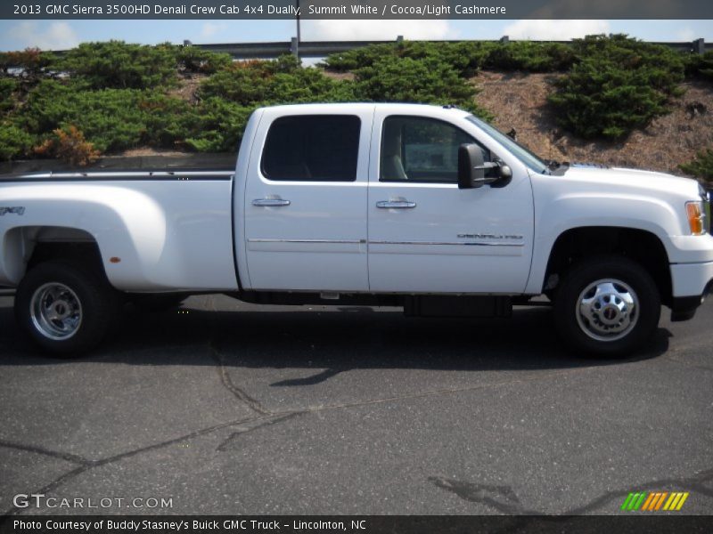 Summit White / Cocoa/Light Cashmere 2013 GMC Sierra 3500HD Denali Crew Cab 4x4 Dually