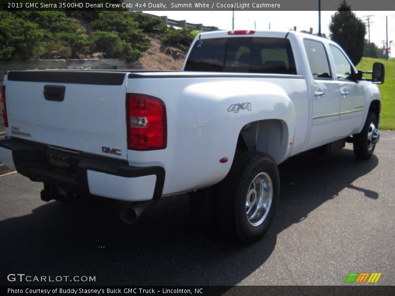 Summit White / Cocoa/Light Cashmere 2013 GMC Sierra 3500HD Denali Crew Cab 4x4 Dually
