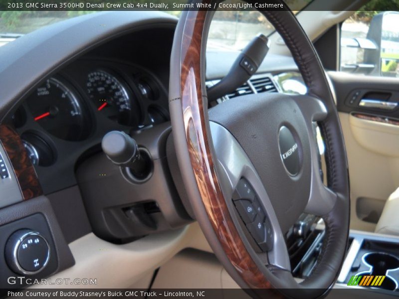 Summit White / Cocoa/Light Cashmere 2013 GMC Sierra 3500HD Denali Crew Cab 4x4 Dually