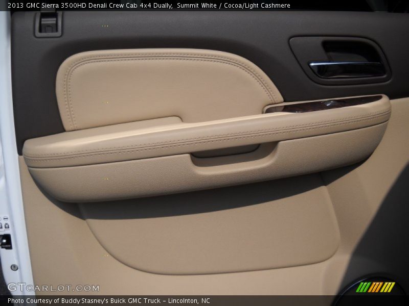Summit White / Cocoa/Light Cashmere 2013 GMC Sierra 3500HD Denali Crew Cab 4x4 Dually