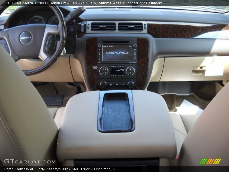 Summit White / Cocoa/Light Cashmere 2013 GMC Sierra 3500HD Denali Crew Cab 4x4 Dually