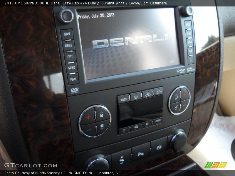 Summit White / Cocoa/Light Cashmere 2013 GMC Sierra 3500HD Denali Crew Cab 4x4 Dually