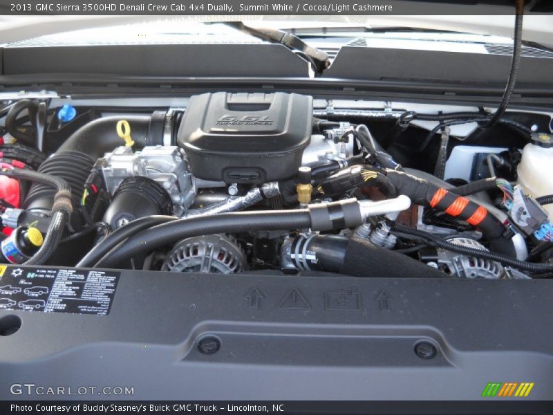 Summit White / Cocoa/Light Cashmere 2013 GMC Sierra 3500HD Denali Crew Cab 4x4 Dually