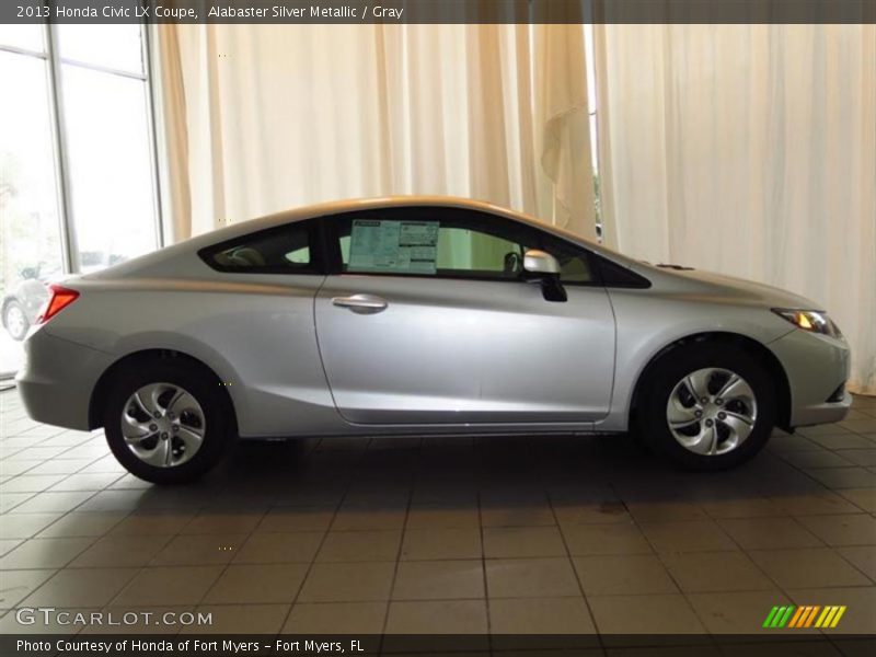 Alabaster Silver Metallic / Gray 2013 Honda Civic LX Coupe