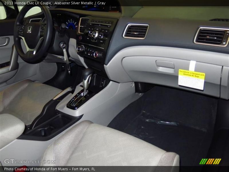 Alabaster Silver Metallic / Gray 2013 Honda Civic LX Coupe