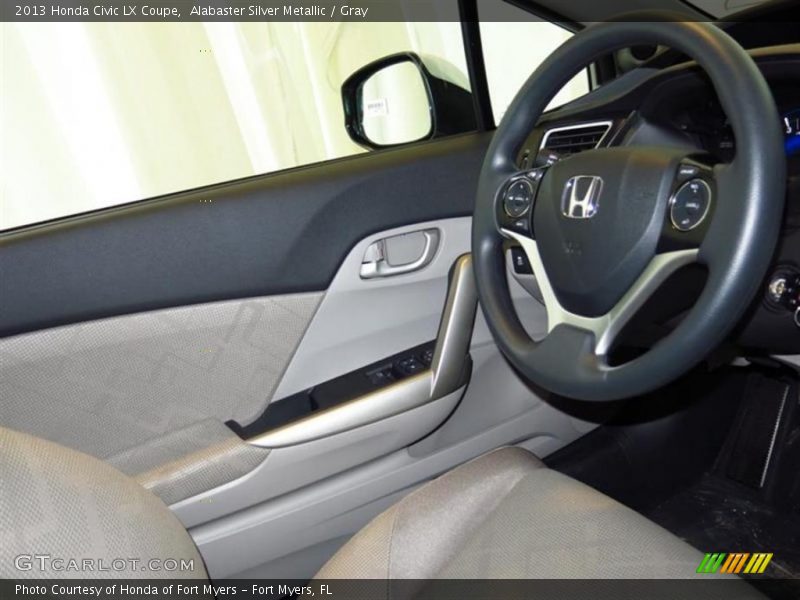 Alabaster Silver Metallic / Gray 2013 Honda Civic LX Coupe