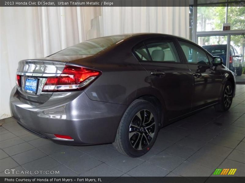 Urban Titanium Metallic / Beige 2013 Honda Civic EX Sedan