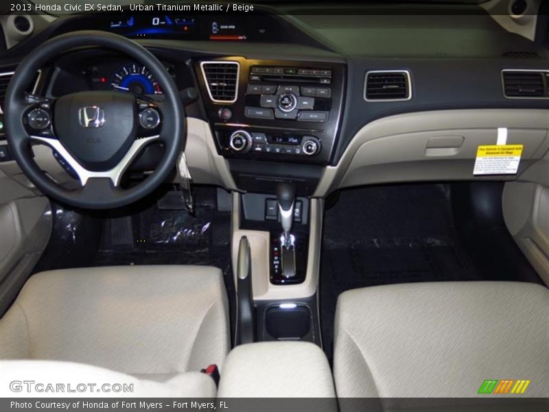 Urban Titanium Metallic / Beige 2013 Honda Civic EX Sedan