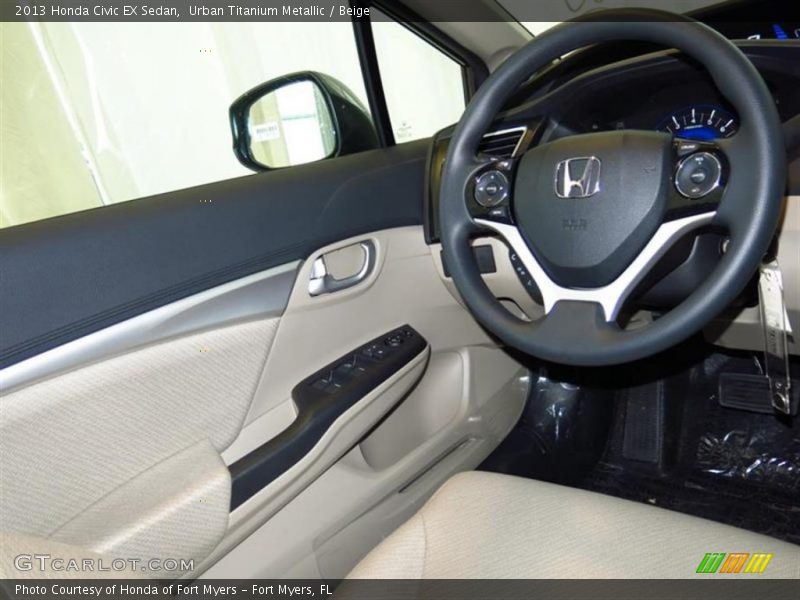 Urban Titanium Metallic / Beige 2013 Honda Civic EX Sedan