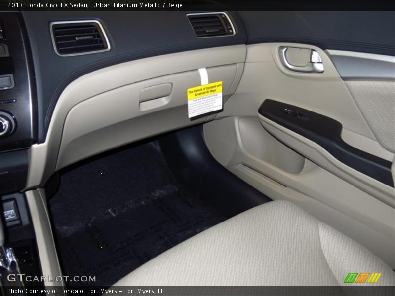 Urban Titanium Metallic / Beige 2013 Honda Civic EX Sedan