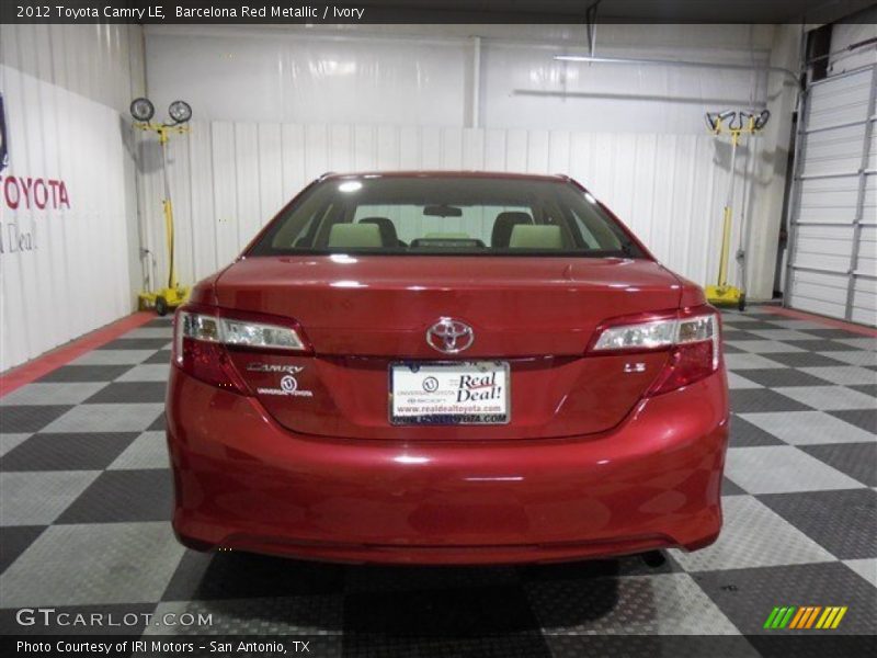 Barcelona Red Metallic / Ivory 2012 Toyota Camry LE