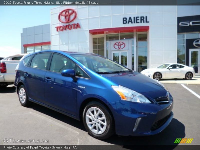 Blue Ribbon Metallic / Bisque 2012 Toyota Prius v Three Hybrid