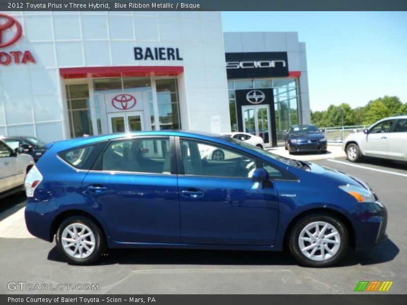 Blue Ribbon Metallic / Bisque 2012 Toyota Prius v Three Hybrid