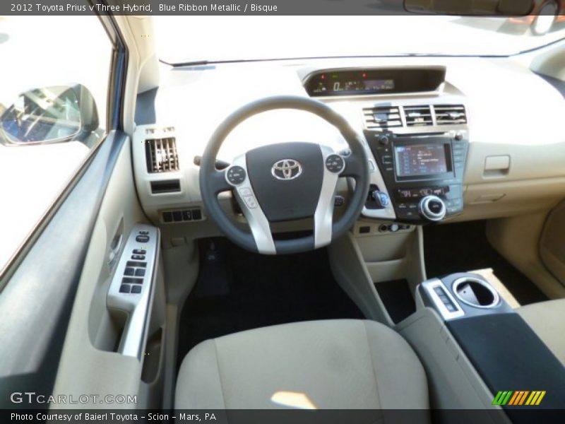 Blue Ribbon Metallic / Bisque 2012 Toyota Prius v Three Hybrid