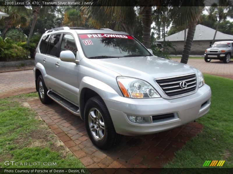 Titanium Silver Metallic / Ivory 2008 Lexus GX 470