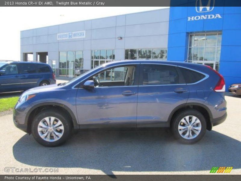 Twilight Blue Metallic / Gray 2013 Honda CR-V EX AWD