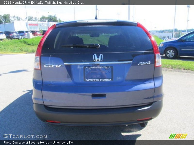 Twilight Blue Metallic / Gray 2013 Honda CR-V EX AWD