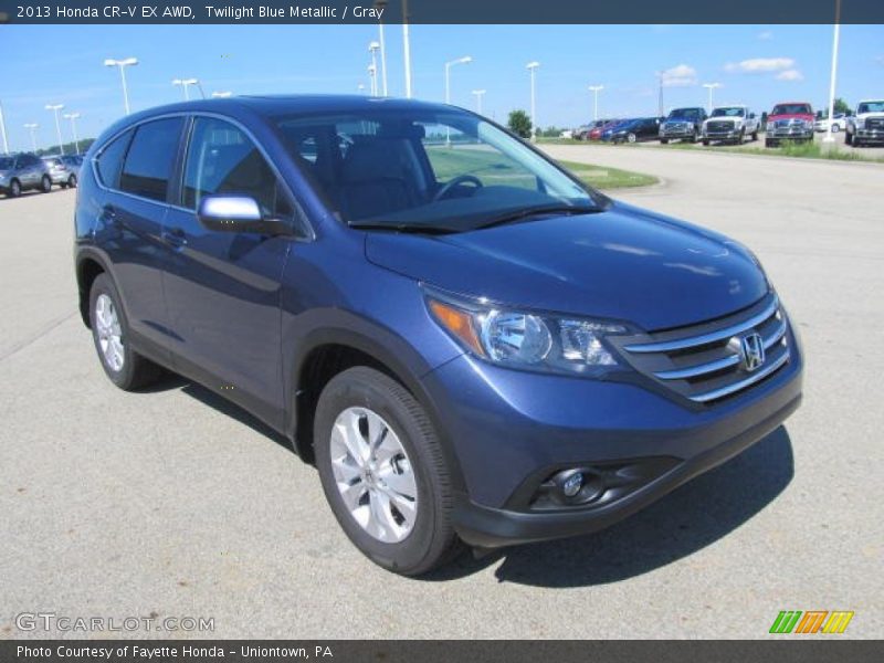 Twilight Blue Metallic / Gray 2013 Honda CR-V EX AWD