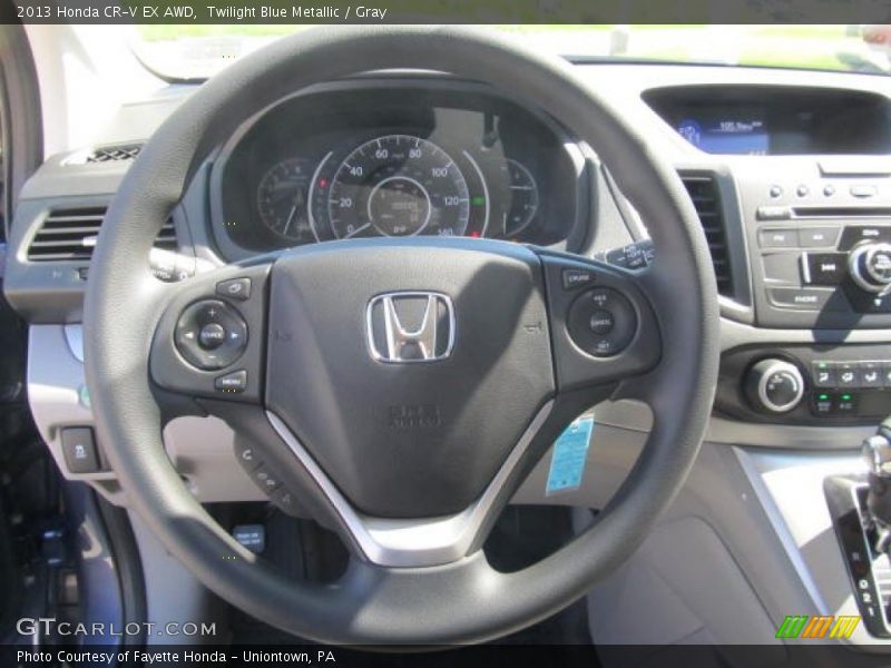 Twilight Blue Metallic / Gray 2013 Honda CR-V EX AWD