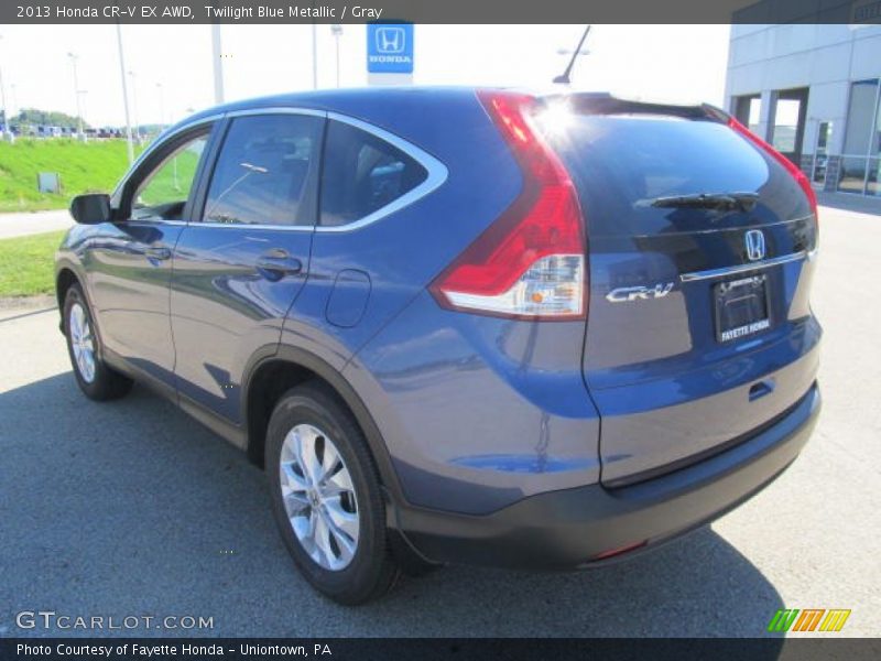 Twilight Blue Metallic / Gray 2013 Honda CR-V EX AWD