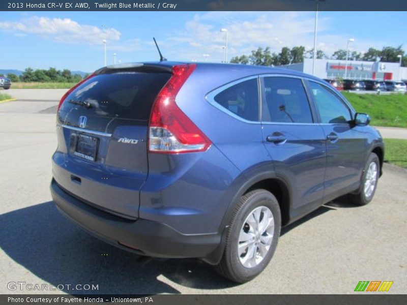 Twilight Blue Metallic / Gray 2013 Honda CR-V EX AWD