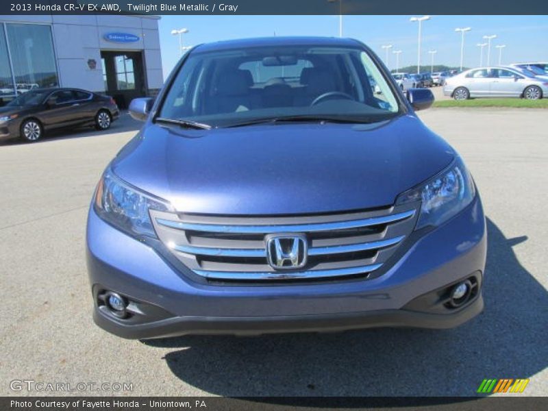 Twilight Blue Metallic / Gray 2013 Honda CR-V EX AWD