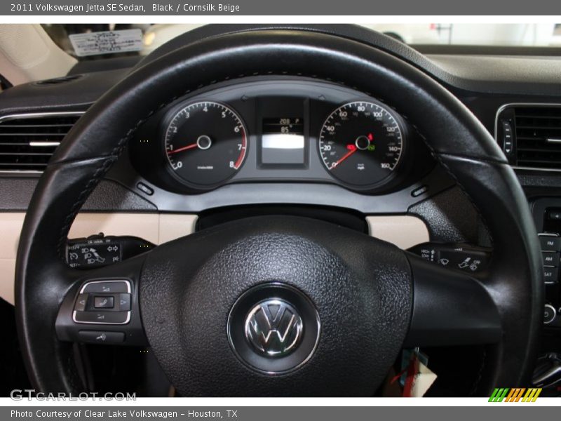 Black / Cornsilk Beige 2011 Volkswagen Jetta SE Sedan