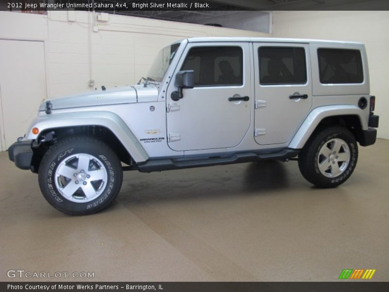 Bright Silver Metallic / Black 2012 Jeep Wrangler Unlimited Sahara 4x4