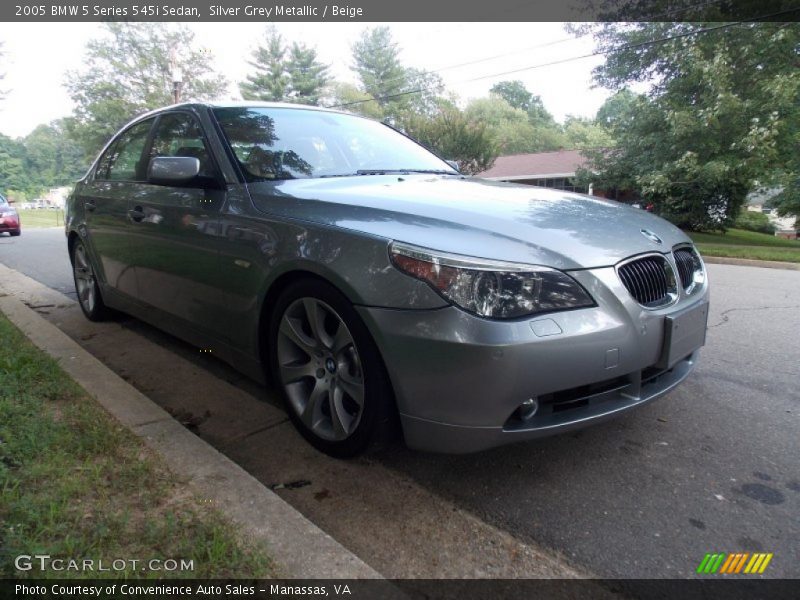 Silver Grey Metallic / Beige 2005 BMW 5 Series 545i Sedan
