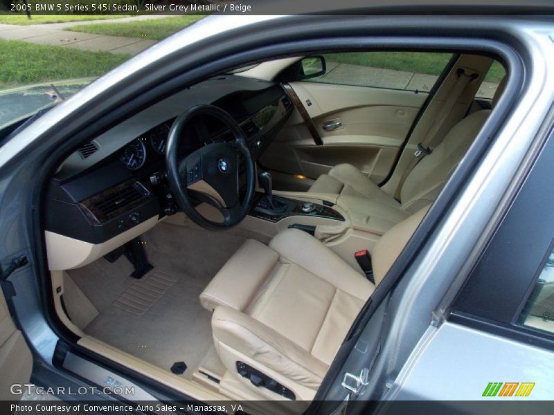Silver Grey Metallic / Beige 2005 BMW 5 Series 545i Sedan