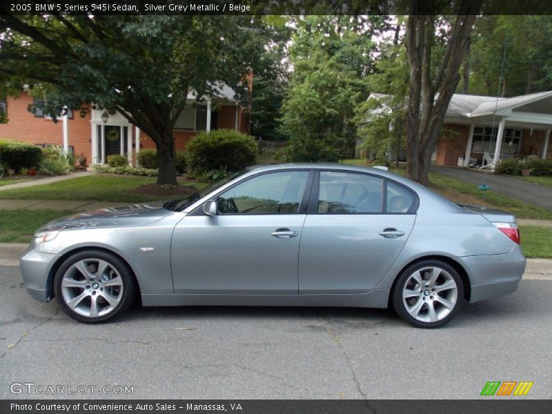 Silver Grey Metallic / Beige 2005 BMW 5 Series 545i Sedan