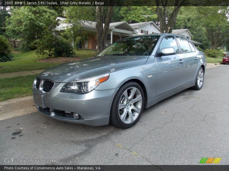 Silver Grey Metallic / Beige 2005 BMW 5 Series 545i Sedan