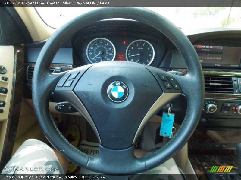 Silver Grey Metallic / Beige 2005 BMW 5 Series 545i Sedan
