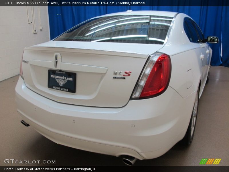 White Platinum Metallic Tri-Coat / Sienna/Charcoal 2010 Lincoln MKS EcoBoost AWD