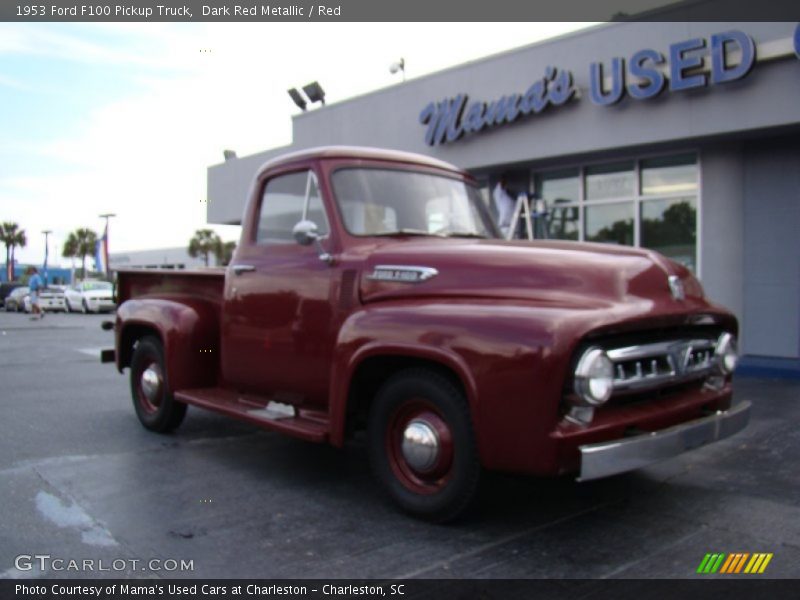 Dark Red Metallic / Red 1953 Ford F100 Pickup Truck