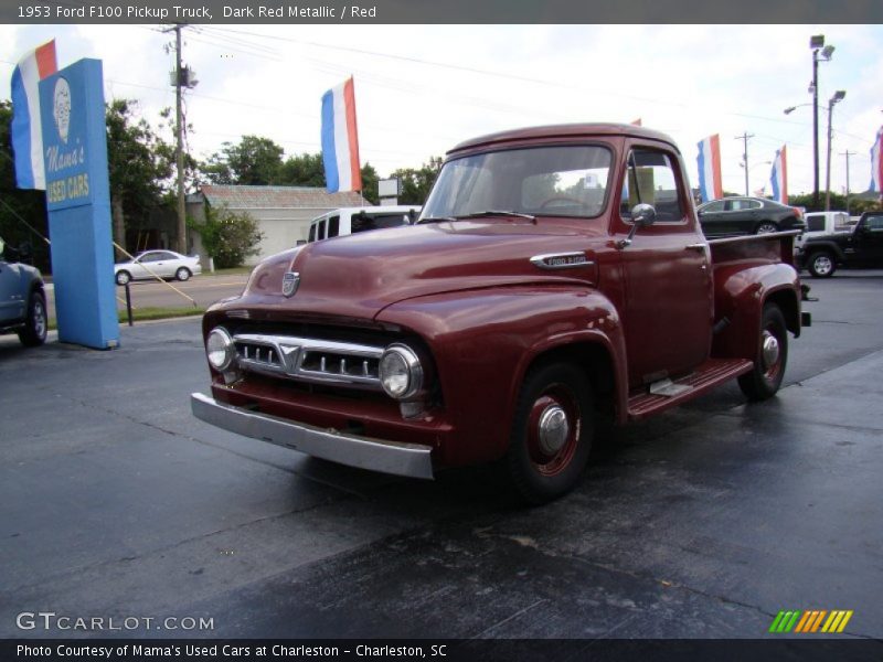Dark Red Metallic / Red 1953 Ford F100 Pickup Truck