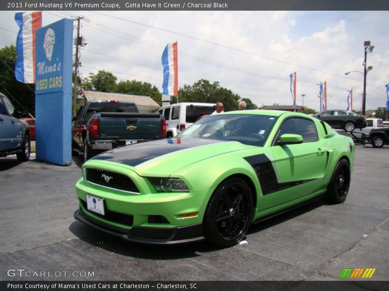 Gotta Have It Green / Charcoal Black 2013 Ford Mustang V6 Premium Coupe