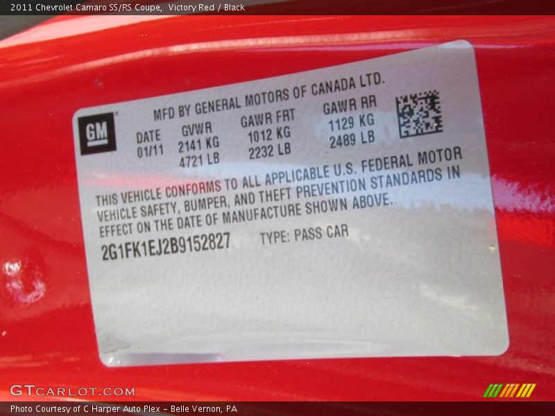Victory Red / Black 2011 Chevrolet Camaro SS/RS Coupe