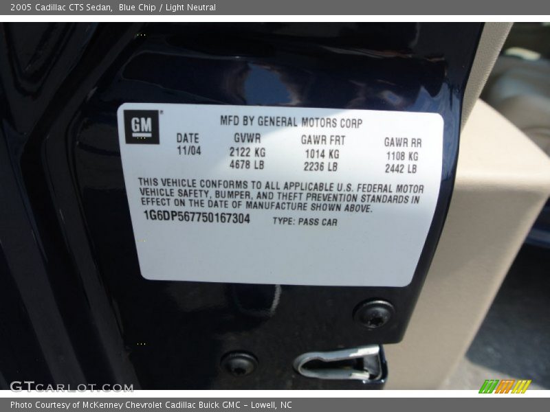 Blue Chip / Light Neutral 2005 Cadillac CTS Sedan