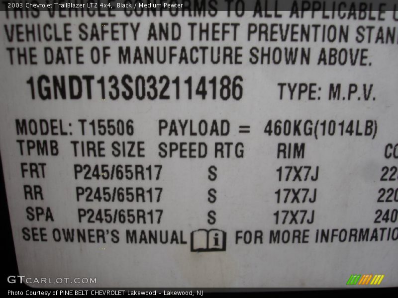 Black / Medium Pewter 2003 Chevrolet TrailBlazer LTZ 4x4