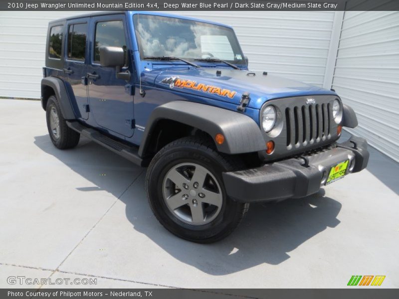 Deep Water Blue Pearl / Dark Slate Gray/Medium Slate Gray 2010 Jeep Wrangler Unlimited Mountain Edition 4x4