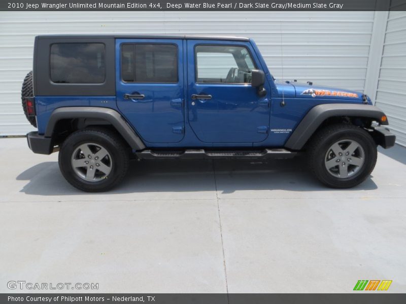 Deep Water Blue Pearl / Dark Slate Gray/Medium Slate Gray 2010 Jeep Wrangler Unlimited Mountain Edition 4x4