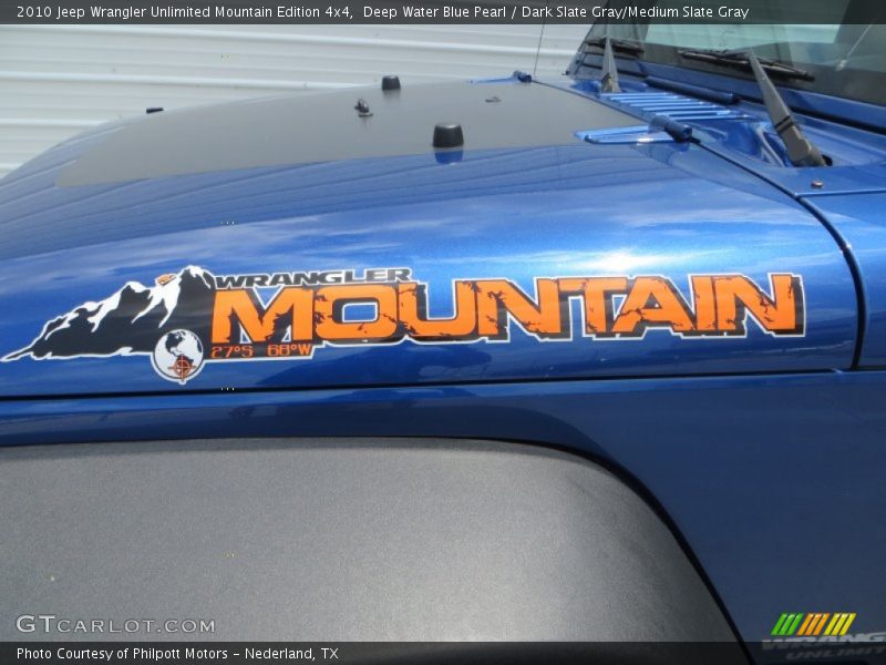 Deep Water Blue Pearl / Dark Slate Gray/Medium Slate Gray 2010 Jeep Wrangler Unlimited Mountain Edition 4x4