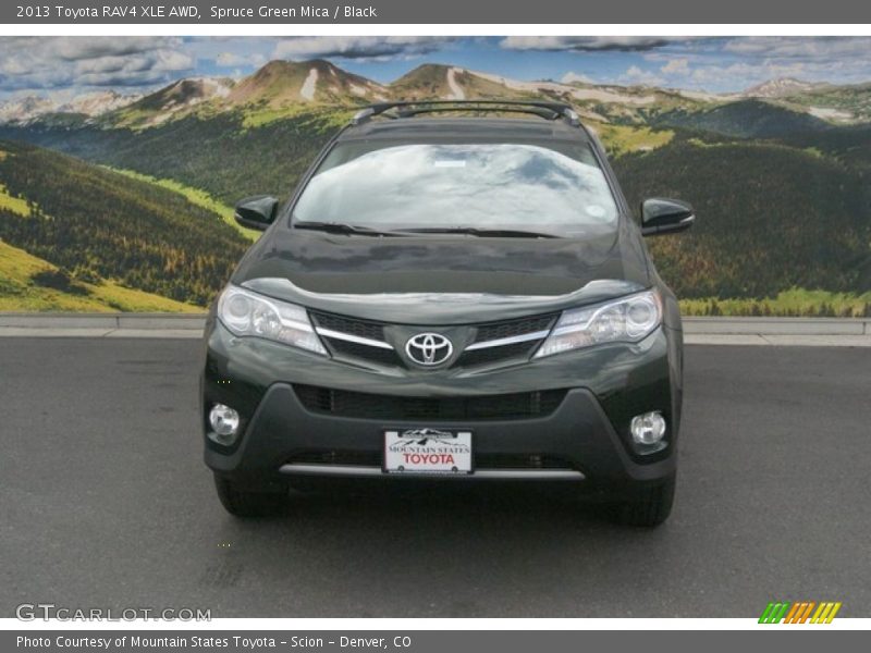 Spruce Green Mica / Black 2013 Toyota RAV4 XLE AWD