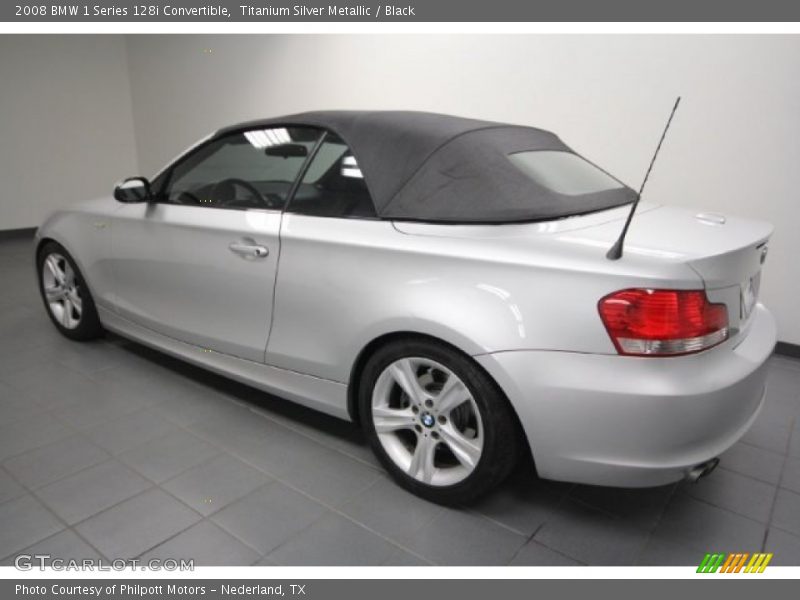 Titanium Silver Metallic / Black 2008 BMW 1 Series 128i Convertible