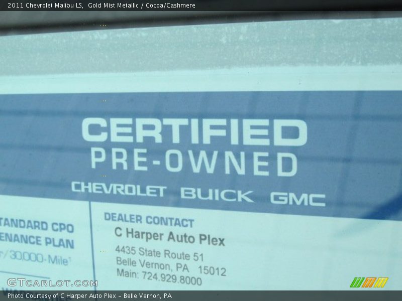 Gold Mist Metallic / Cocoa/Cashmere 2011 Chevrolet Malibu LS